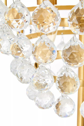 Clear Crystal Floor Lamp with Gold Metal | Hutchinson