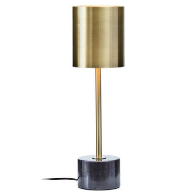 Brushed Brass Table Lamp with Black Marble Base | Palais