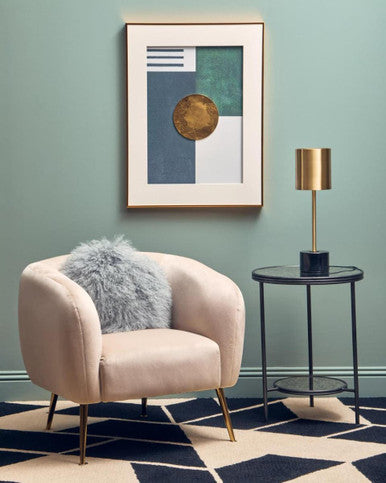 Brushed Brass Table Lamp with Black Marble Base | Palais