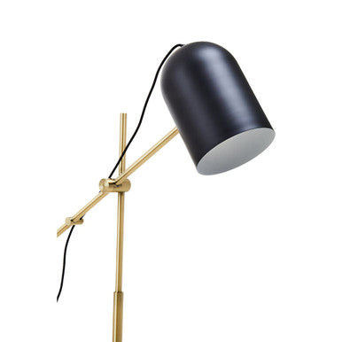 Black and Brass Finish Floor Lamp with Marble Base | Equipoise