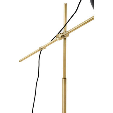 Black and Brass Finish Floor Lamp with Marble Base | Equipoise