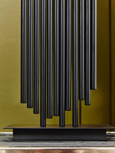 Black Table Lamp with White Linen Shade | Impero
