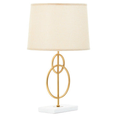 White And Gold Circles Table Lamp