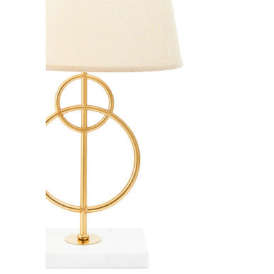 White And Gold Circles Table Lamp | Zara
