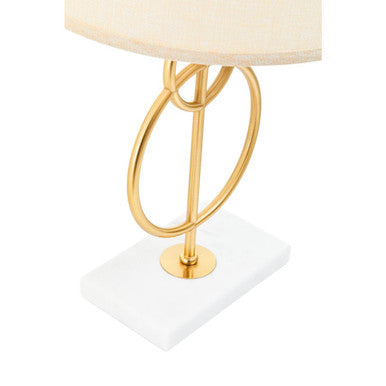 White And Gold Circles Table Lamp | Zara