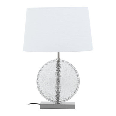 Glass And Brushed Chrome Table Lamp | Zarni