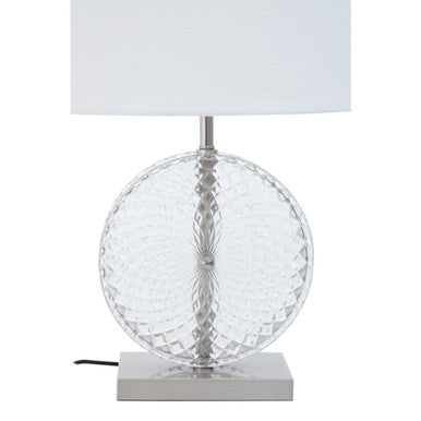 Glass And Brushed Chrome Table Lamp | Zarni