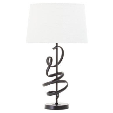 Matte Black Squiggle Table Lamp | Zavi