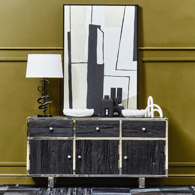 Matte Black Squiggle Table Lamp | Zavi