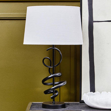Matte Black Squiggle Table Lamp