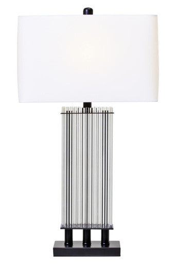 Clear Glass Table Lamp with Matte Black Base | Elana