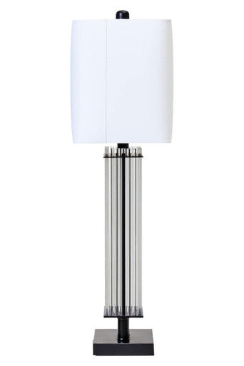 Clear Glass Table Lamp with Matte Black Base | Elana