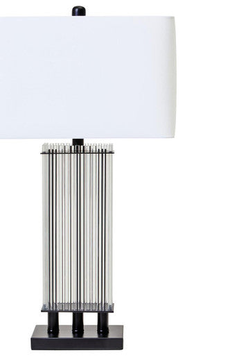 Clear Glass Table Lamp with Matte Black Base | Elana