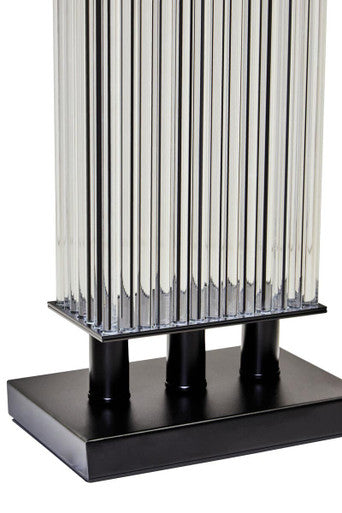 Clear Glass Table Lamp with Matte Black Base | Elana