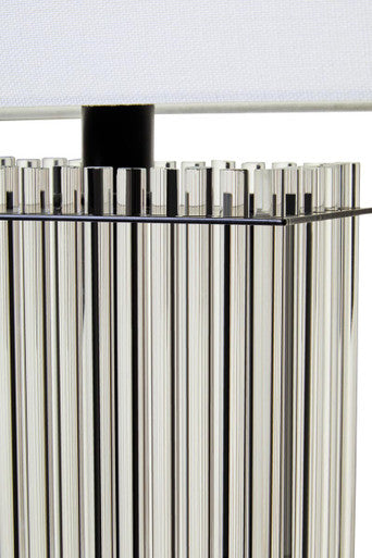 Clear Glass Table Lamp with Matte Black Base | Elana