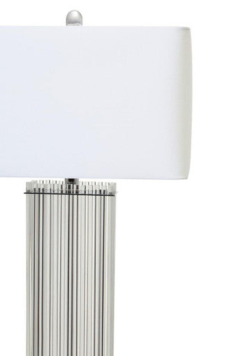 Clear Glass Table Lamp with Matte Silver Base | Elana