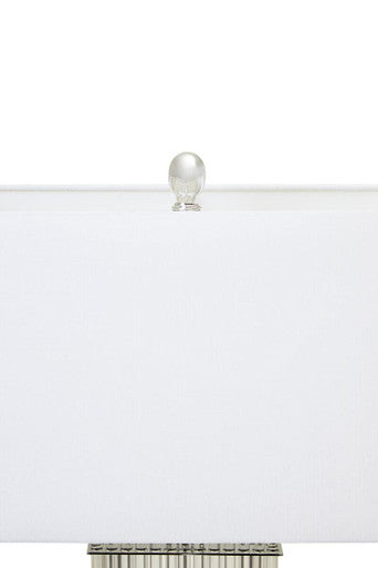 Clear Glass Table Lamp with Matte Silver Base | Elana