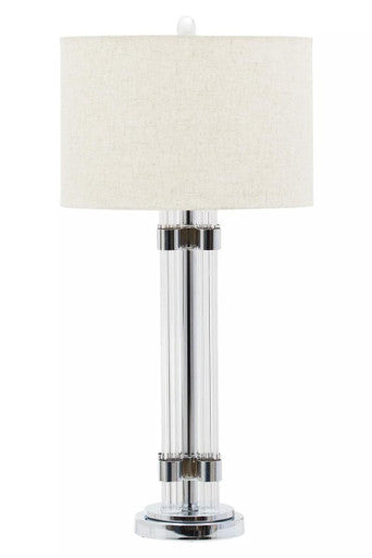 Matte Silver and Ivory Table Lamp | Eman