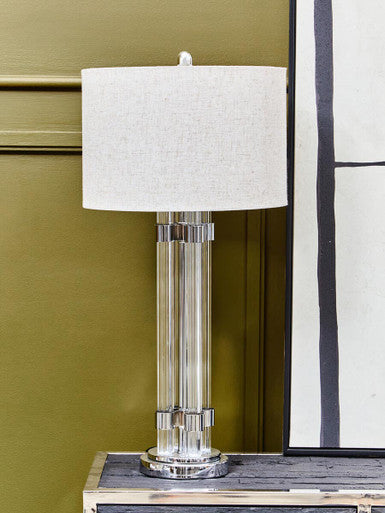 Matte Silver and Ivory Table Lamp | Eman