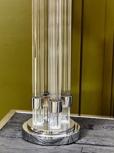Matte Silver and Ivory Table Lamp | Eman