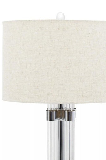 Matte Silver and Ivory Table Lamp | Eman