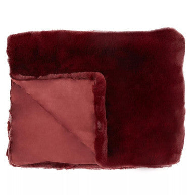 Bosie Red Wine Faux Fur Throw | Lamina
