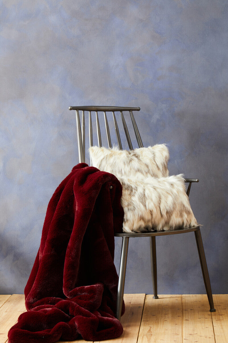 Bosie Red Wine Faux Fur Throw | Lamina