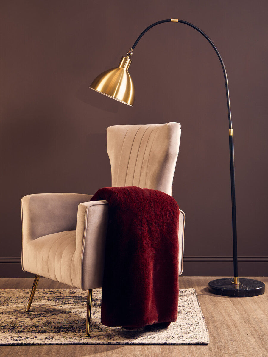 Bosie Red Wine Faux Fur Throw | Lamina
