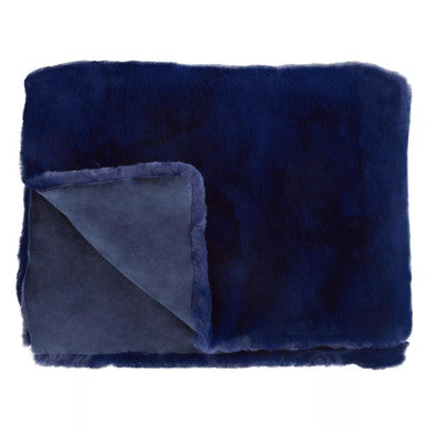 Bosie Navy Blue Faux Fur Throw | Lamina