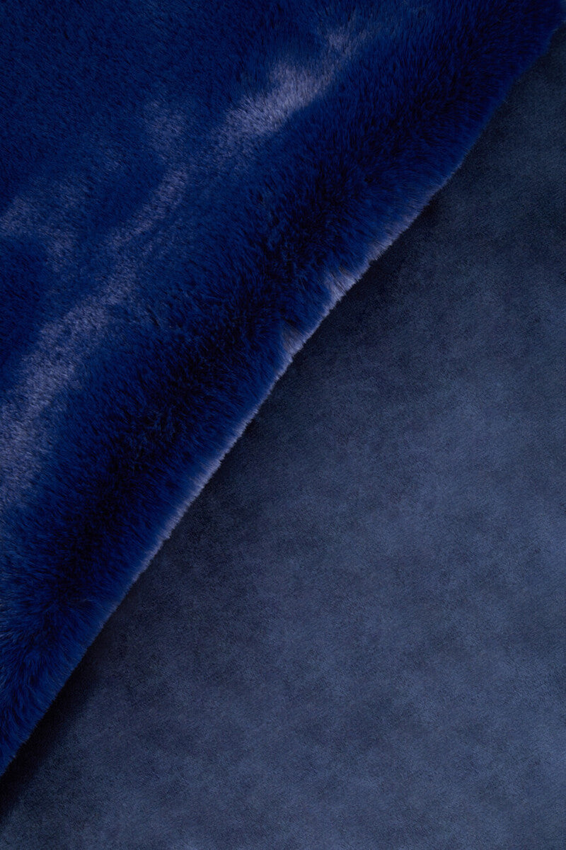 Bosie Navy Blue Faux Fur Throw | Lamina