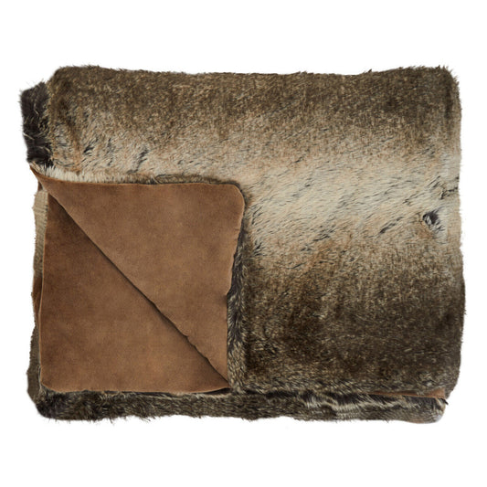 Bosie Mocha Ombre Fur Throw | Lamina