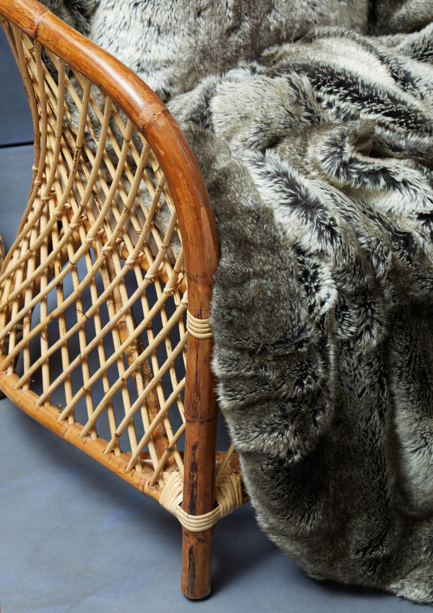 Bosie Mocha Ombre Fur Throw | Lamina