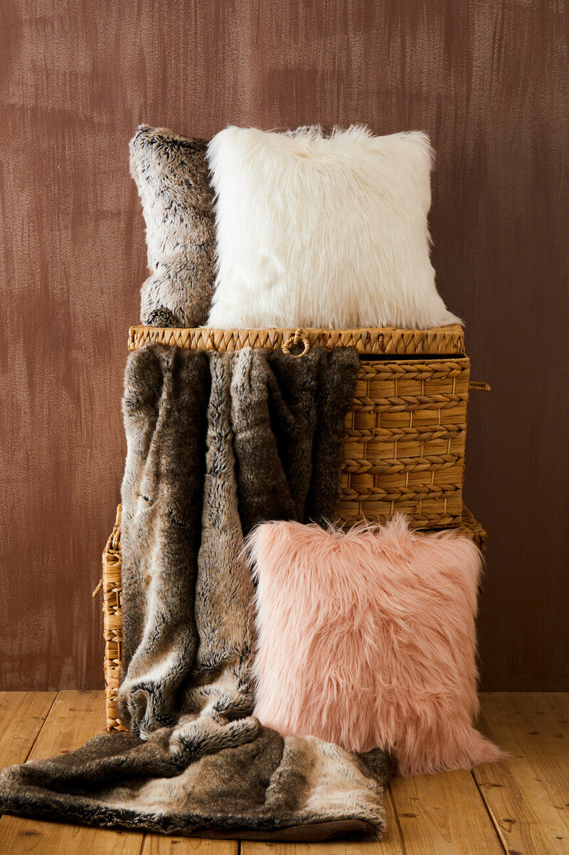 Bosie Mocha Ombre Fur Throw | Lamina