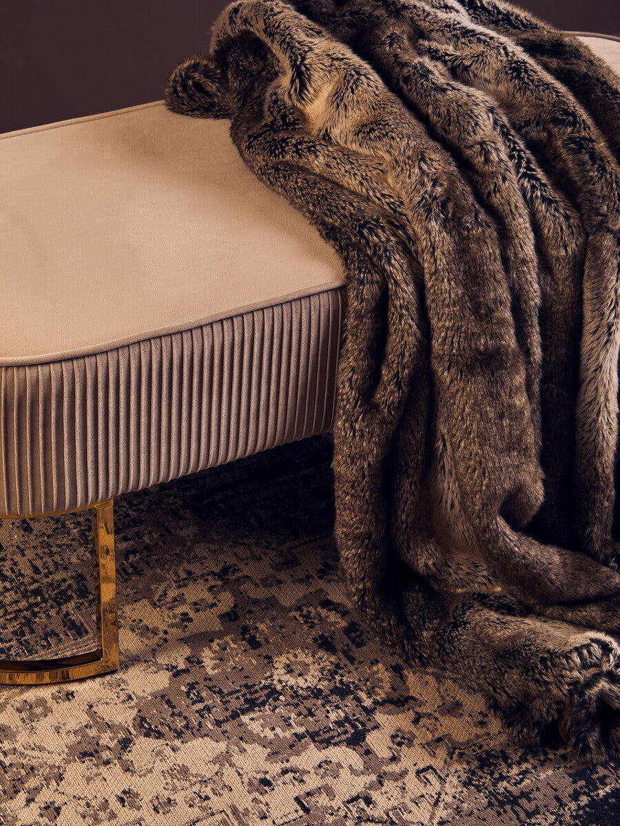 Bosie Mocha Ombre Fur Throw | Lamina