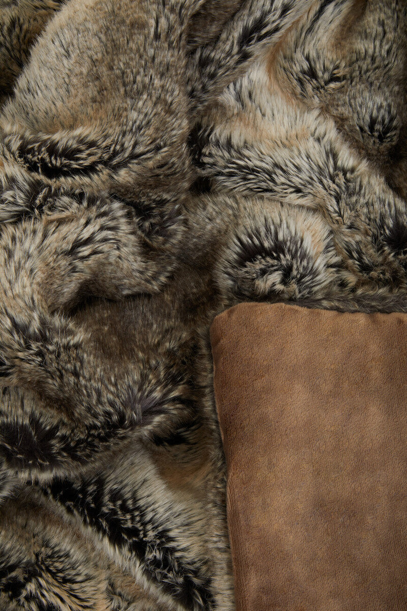 Bosie Mocha Ombre Fur Throw | Lamina