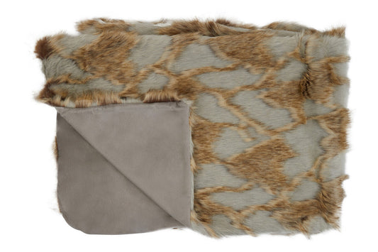 Bosie Grey and Natural Fur Throw | Lamina