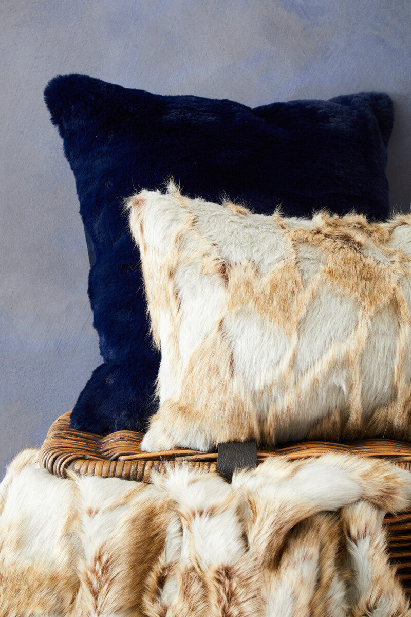 Bosie Grey and Natural Fur Throw | Lamina