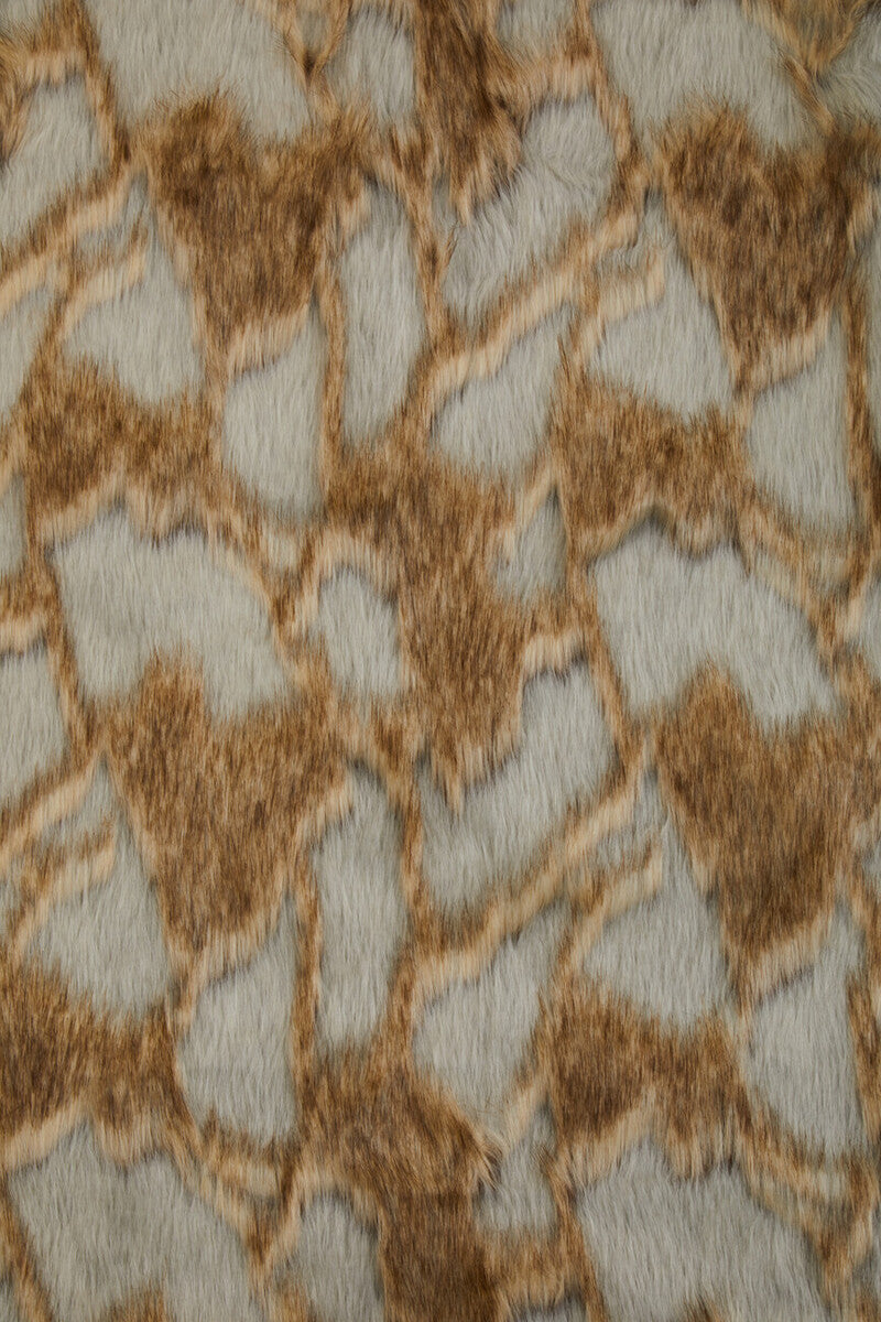 Bosie Grey and Natural Fur Throw | Lamina