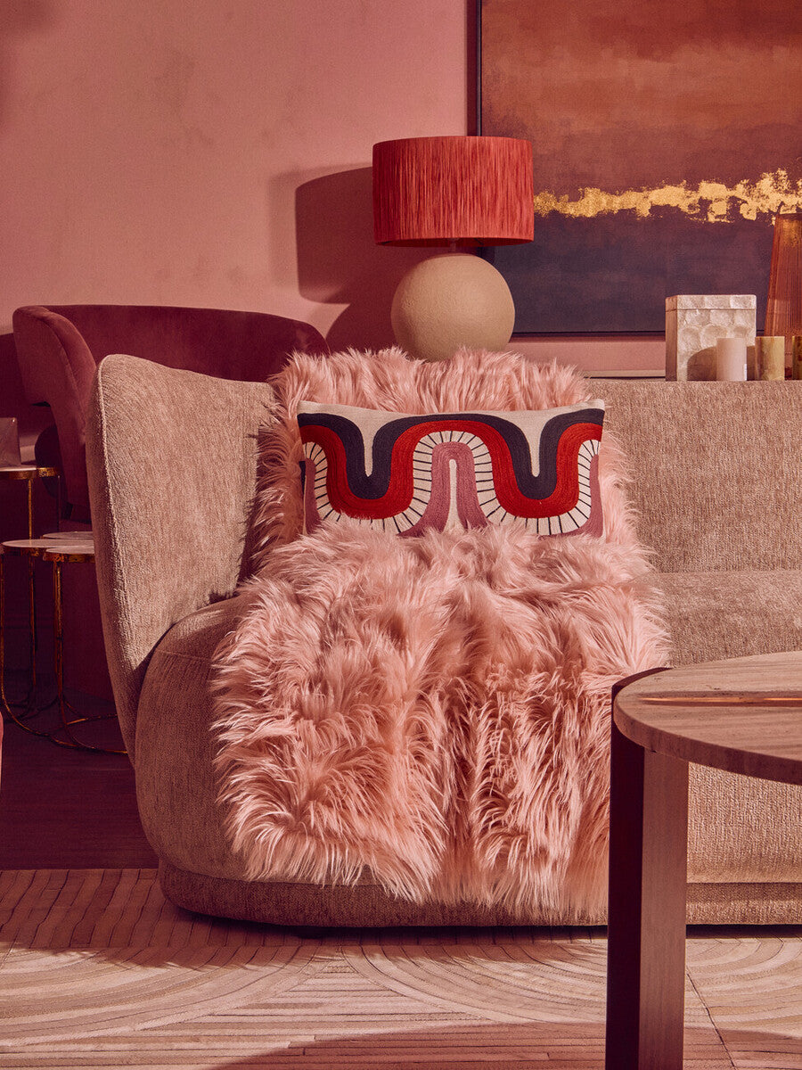Bosie Pink Faux Fur Throw | Lamina
