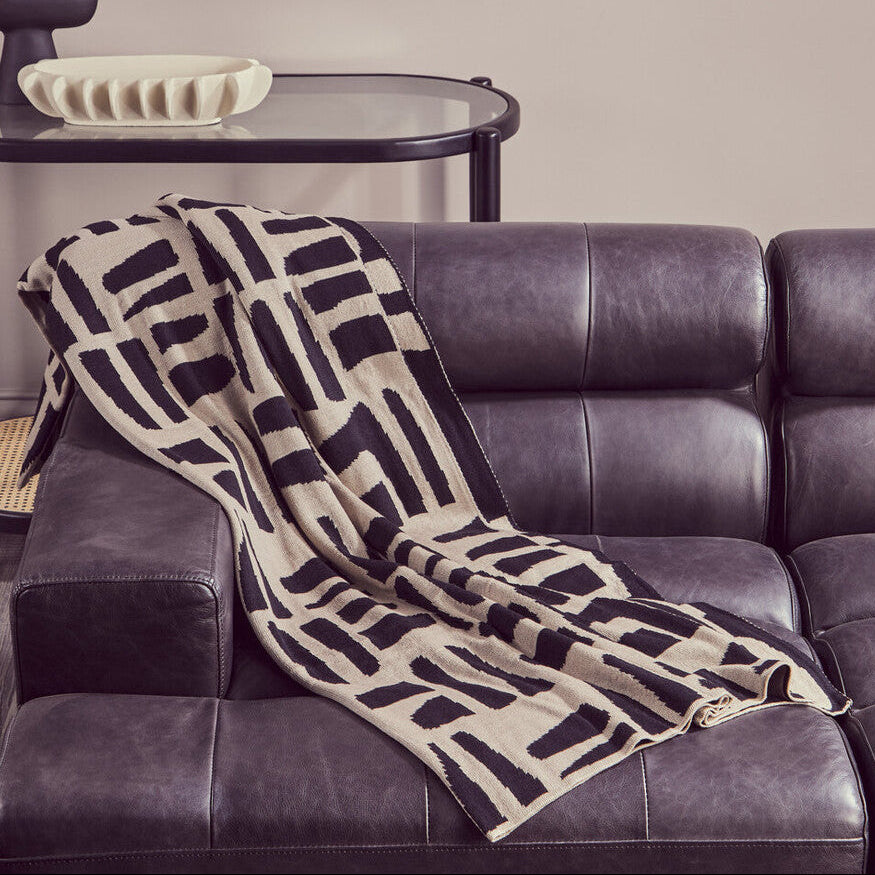 Natural and Black Throw | Bosie Ozella