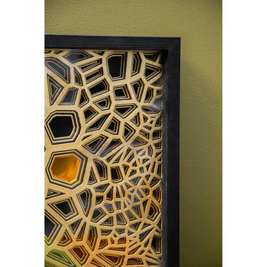 Gold and Black Paper Sculpture Wall Art | Modello