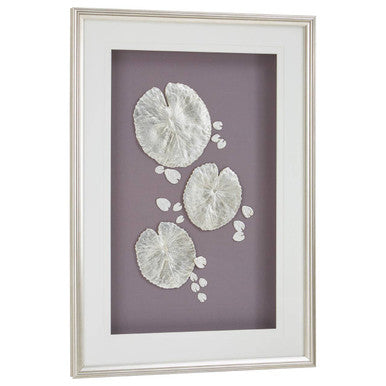 Silver Leaf Design Wall Art with Wooden Frame | Nason