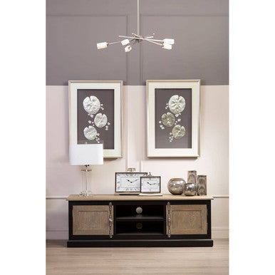 Silver Leaf Design Wall Art with Wooden Frame | Nason