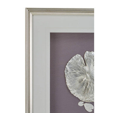 Silver Leaf Design Wall Art with Wooden Frame | Nason