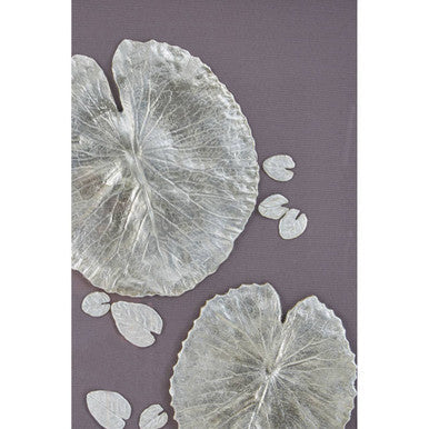 Silver Leaf Design Wall Art with Wooden Frame | Nason