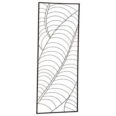 Small Black Metal Frame Leaf Design Wall Art | Trento