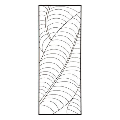 Small Black Metal Frame Leaf Design Wall Art | Trento