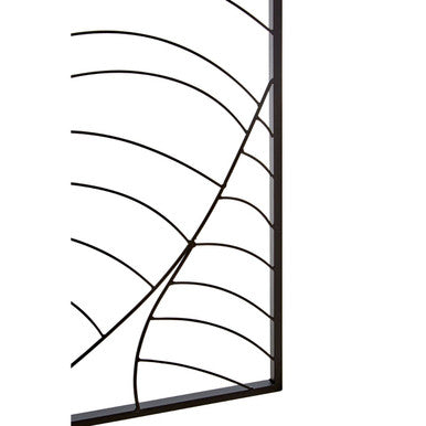 Small Black Metal Frame Leaf Design Wall Art | Trento
