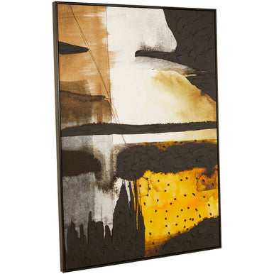 Astratto Black and Ochre Abstract Wall Art