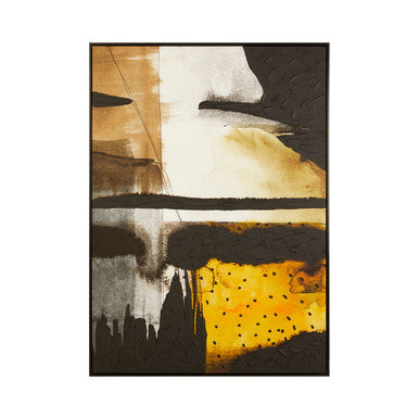 Astratto Black and Ochre Abstract Wall Art